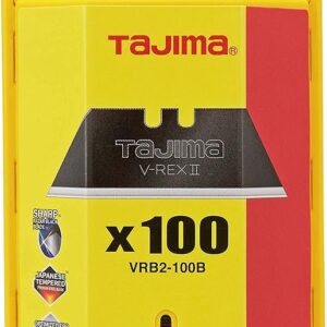 Tajima VRB2-100B V-REX II Premium Tempered Steel Utility Knife Blades, 100-Pack